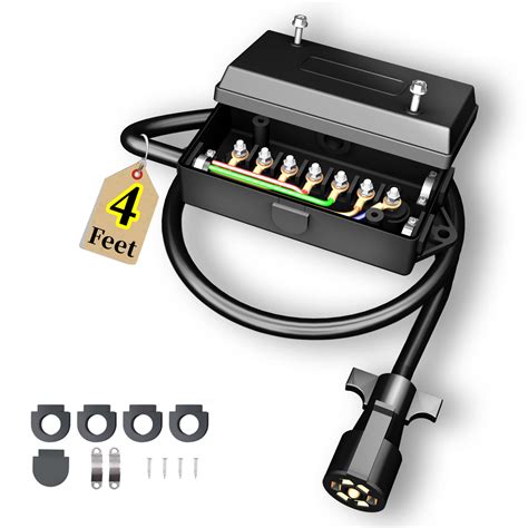 7 pin 4 pin gang junction box|trailer distribution box.